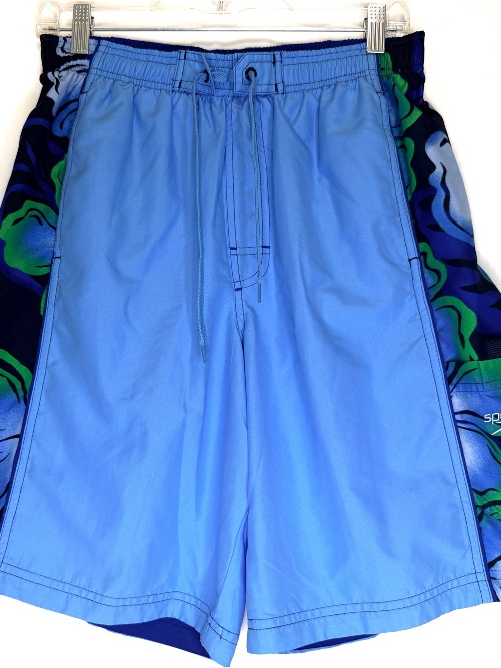 Speedo Men's Blue Board Shorts Swim Trunks Floral Panels - Large